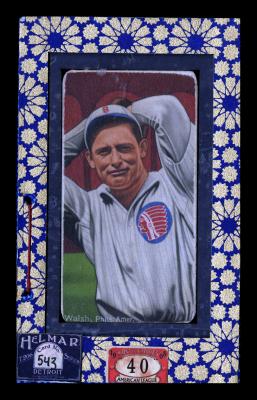 Picture, Helmar Brewing, T206-Helmar Card # 543, Ed WALSH (HOF), Logo, red background, Boston Braves